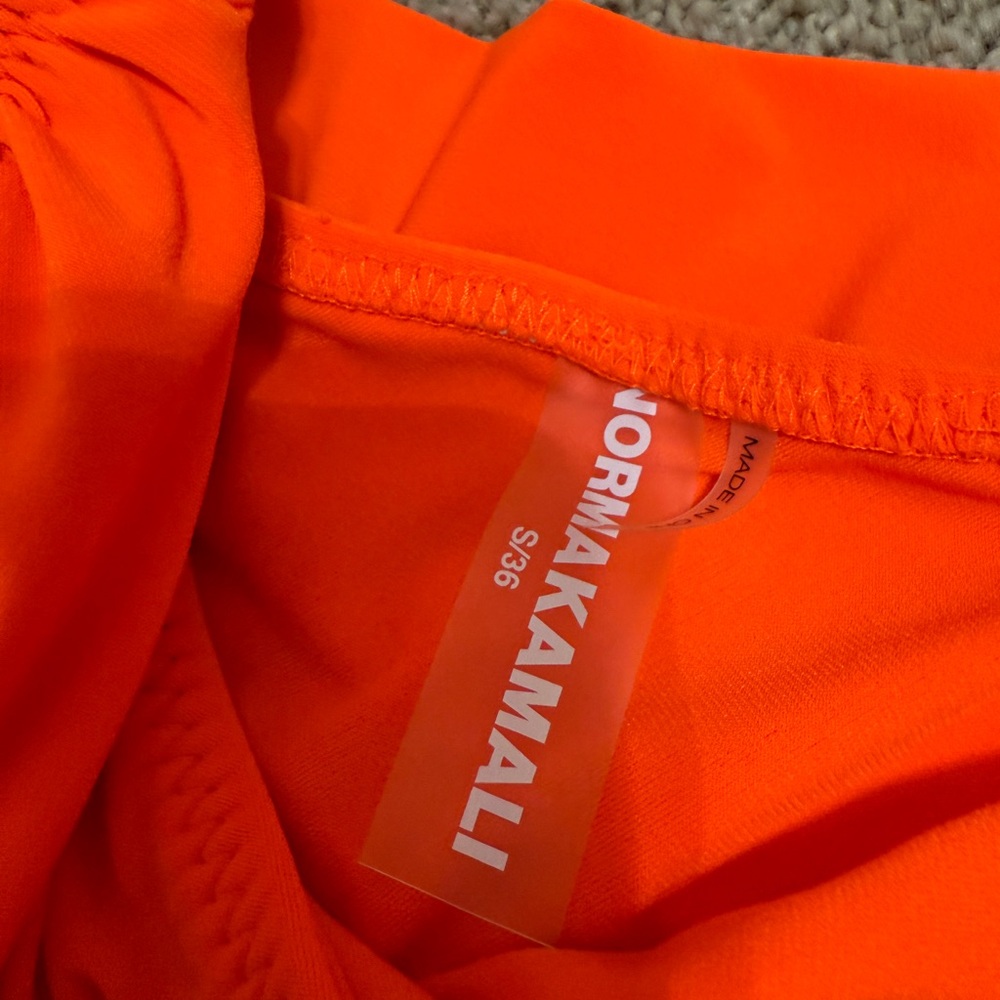 Norma Kamali Vibrant Orange Asymmetrical Diana Dress - Size Small - Picture 5 of 6